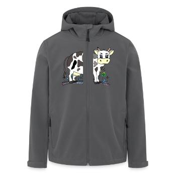 Cow - Men’s Recycled Softshell Jacket by Stanley/Stella - black - Front - AI Model Male 185 light (185cm)