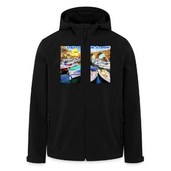 Vallon des Auffes Marseille - Veste softshell homme en polyester recyclé Stanley/Stella - noir - Devant - AI Model Male 185 light (185cm)