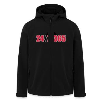 24 / 7 / 365 - Firefighter - Recycelte Männer Softshell-Jacke von Stanley/Stella - Schwarz - Vorne - AI Model Male 185 light (185cm)
