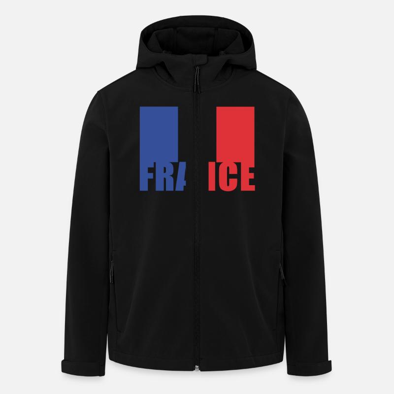 Drapeau français - Veste softshell homme en polyester recyclé Stanley/Stella - noir