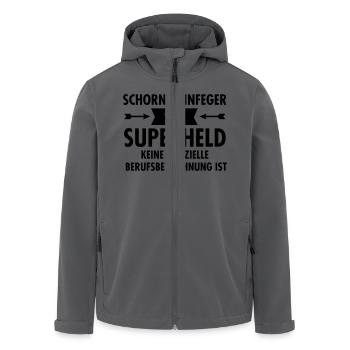 Schornsteinfeger - Superheld - Recycelte Männer Softshell-Jacke von Stanley/Stella - Schwarz - Vorne - AI Model Male 185 light (185cm)