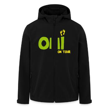 Omi on Tour - Recycelte Männer Softshell-Jacke von Stanley/Stella - Schwarz - Vorne - AI Model Male 185 light (185cm)