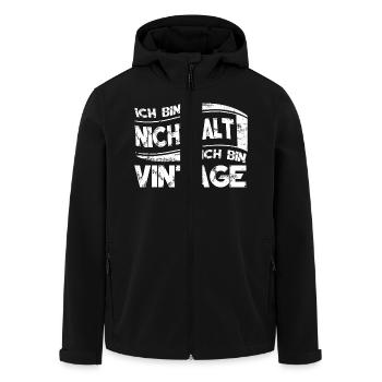 Ich bin Vintage - Recycelte Männer Softshell-Jacke von Stanley/Stella - Schwarz - Vorne - AI Model Male 185 light (185cm)