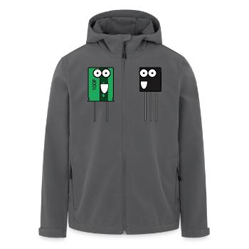 Kondensator & Transistor - Recycelte Männer Softshell-Jacke von Stanley/Stella - Schwarz - Vorne - AI Model Male 185 light (185cm)