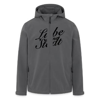 Liebe deine Stadt - Recycelte Männer Softshell-Jacke von Stanley/Stella - Schwarz - Vorne - AI Model Male 185 light (185cm)