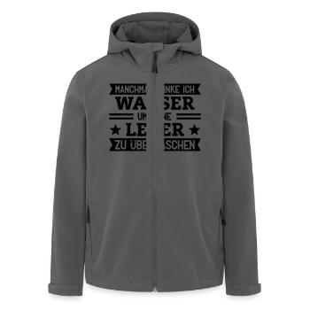 Funshirt Bier trinken! - Recycelte Männer Softshell-Jacke von Stanley/Stella - Schwarz - Vorne - AI Model Male 185 light (185cm)
