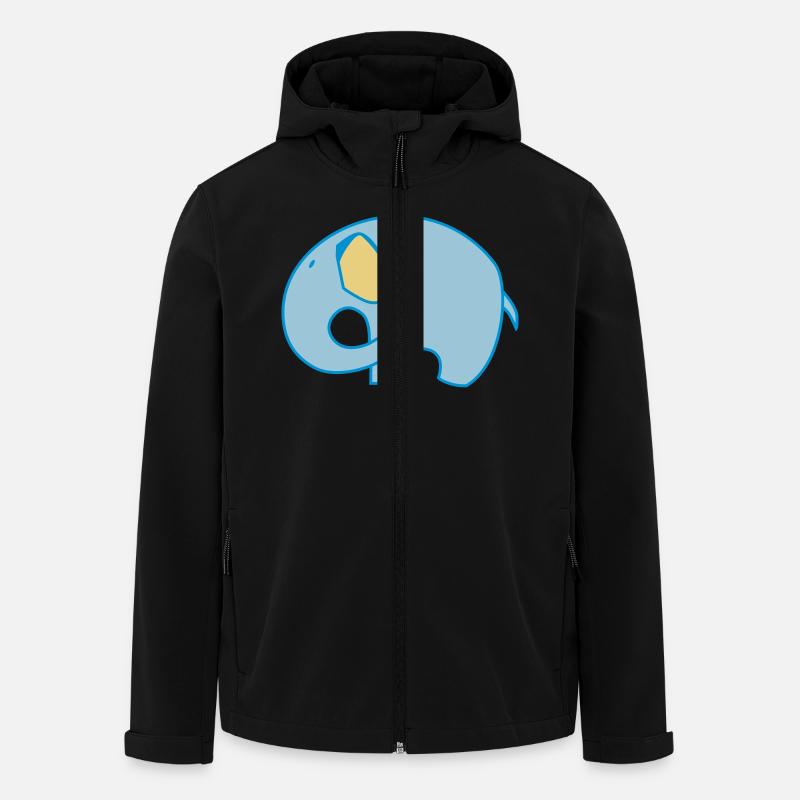 Logo chevalière Elephant - Veste softshell homme en polyester recyclé Stanley/Stella - noir