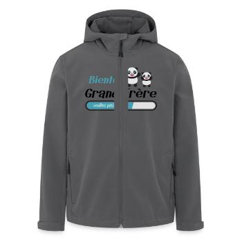 Bientôt grand frère - Veste softshell homme en polyester recyclé Stanley/Stella - noir - Devant - AI Model Male 185 light (185cm)