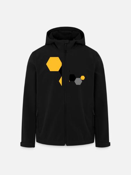 Waben 6 - Recycelte Männer Softshell-Jacke von Stanley/Stella - Schwarz