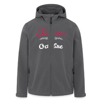 les Princesse naissent en d'octobre - Veste softshell homme en polyester recyclé Stanley/Stella - noir - Devant - AI Model Male 185 light (185cm)