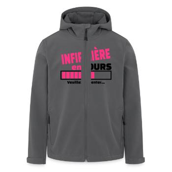 infirmière en cours - Veste softshell homme en polyester recyclé Stanley/Stella - noir - Devant - AI Model Male 185 light (185cm)