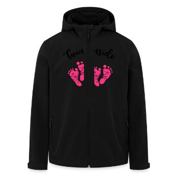 Jumeaux bébés jumeaux de pieds à l’intérieur de la - Veste softshell homme en polyester recyclé Stanley/Stella - noir - Devant - AI Model Male 185 light (185cm)