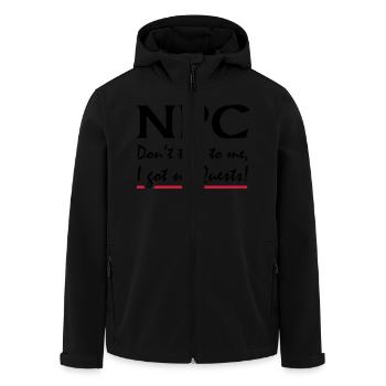 PNJ - Ne me parlez pas, je suis pas quêtes! - Veste softshell homme en polyester recyclé Stanley/Stella - noir - Devant - AI Model Male 185 light (185cm)