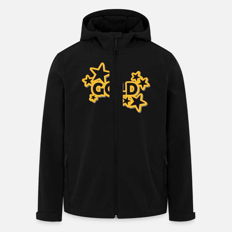 Sticker Gold - Recycelte Männer Softshell-Jacke von Stanley/Stella - Schwarz