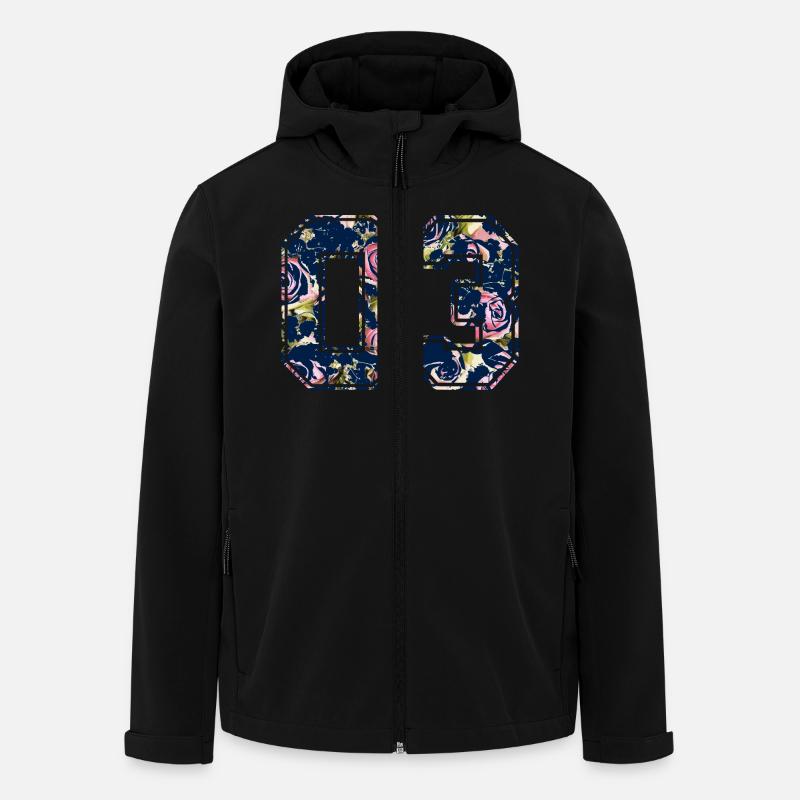Nummer 03 Rosenmuster - Recycelte Männer Softshell-Jacke von Stanley/Stella - Schwarz