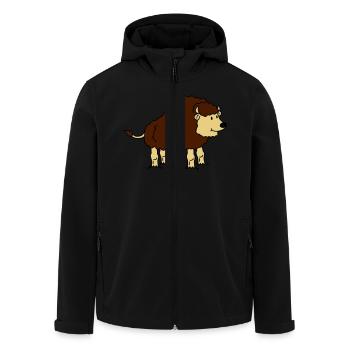 bison - Men’s Recycled Softshell Jacket by Stanley/Stella - black - Front - AI Model Male 185 light (185cm)