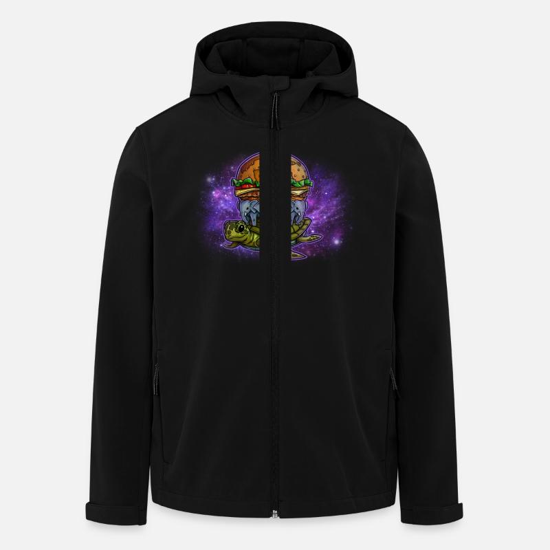 Flat Earth Burger in Space - Recycelte Männer Softshell-Jacke von Stanley/Stella - Schwarz