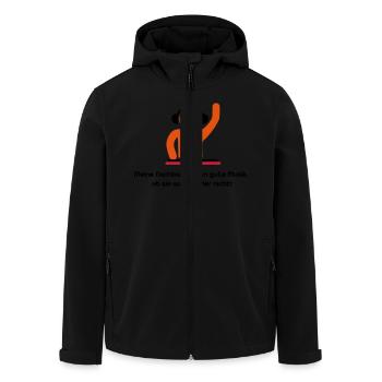 Meine Nachbarn hören gute Musik, - Recycelte Männer Softshell-Jacke von Stanley/Stella - Schwarz - Vorne - AI Model Male 185 light (185cm)