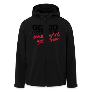 Gesoffen - Recycelte Männer Softshell-Jacke von Stanley/Stella - Schwarz - Vorne - AI Model Male 185 light (185cm)