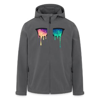 Psy Nerd Brille mit LSD Farb-Tropfen / Dreiecken - Recycelte Männer Softshell-Jacke von Stanley/Stella - Schwarz - Vorne - AI Model Male 185 light (185cm)