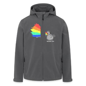Magic Pigeon - Premium Longsleeve - Women - Men’s Recycled Softshell Jacket by Stanley/Stella - black - Front - AI Model Male 185 light (185cm)