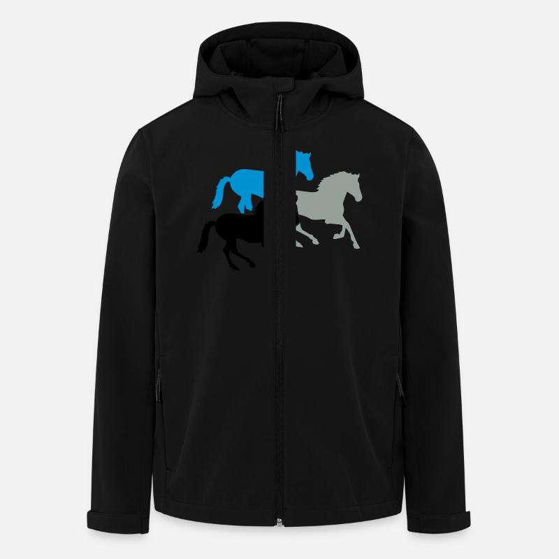 Pferde - Recycelte Männer Softshell-Jacke von Stanley/Stella - Schwarz