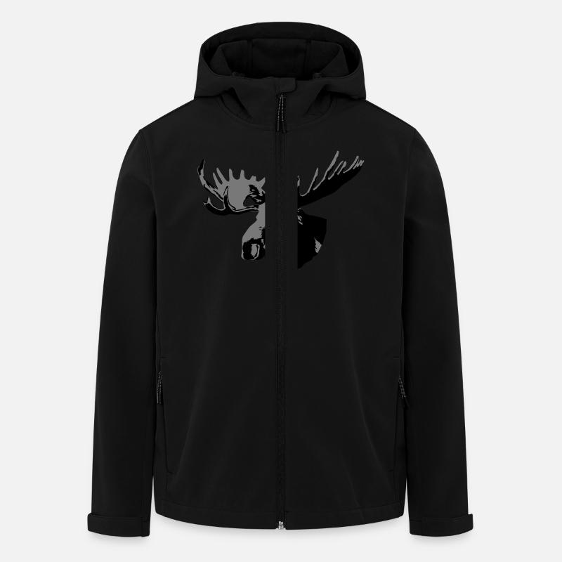 moose - elk - hunting - hunter - Men’s Recycled Softshell Jacket by Stanley/Stella - black