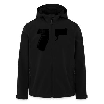 Waffen Pistole muster - Recycelte Männer Softshell-Jacke von Stanley/Stella - Schwarz - Vorne - AI Model Male 185 light (185cm)