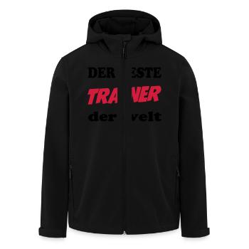 Der beste trainer der welt - Recycelte Männer Softshell-Jacke von Stanley/Stella - Schwarz - Vorne - AI Model Male 185 light (185cm)