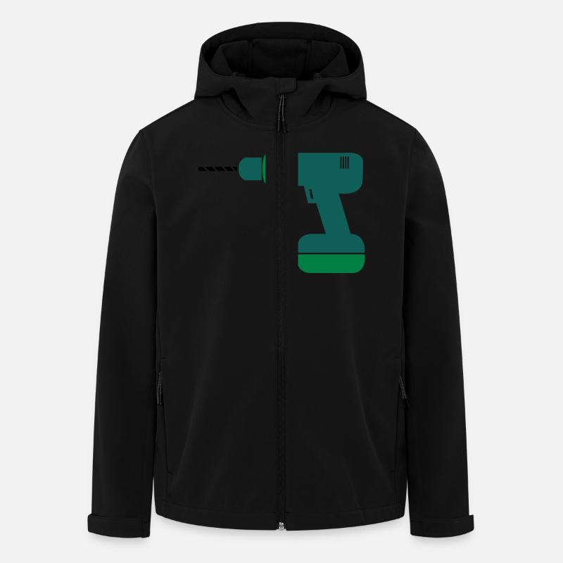 bohrmaschine2 - Recycelte Männer Softshell-Jacke von Stanley/Stella - Schwarz