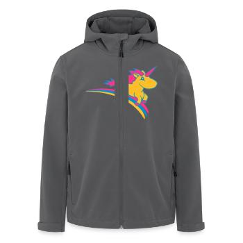 arc-en-filles licorne rose bonbon mignon petit - Veste softshell homme en polyester recyclé Stanley/Stella - noir - Devant - AI Model Male 185 light (185cm)