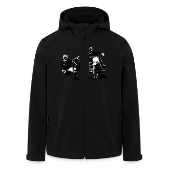 Sidecar Moto Cross - Recycelte Männer Softshell-Jacke von Stanley/Stella - Schwarz - Vorne - AI Model Male 185 light (185cm)