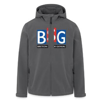Breton super génial - Veste softshell homme en polyester recyclé Stanley/Stella - noir - Devant - AI Model Male 185 light (185cm)