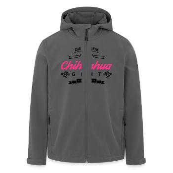 chihuahua die mit dem geht - Recycelte Männer Softshell-Jacke von Stanley/Stella - Schwarz - Vorne - AI Model Male 185 light (185cm)