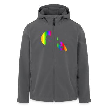 Bunter Kitesurfing Regenbogen - Recycelte Männer Softshell-Jacke von Stanley/Stella - Schwarz - Vorne - AI Model Male 185 light (185cm)