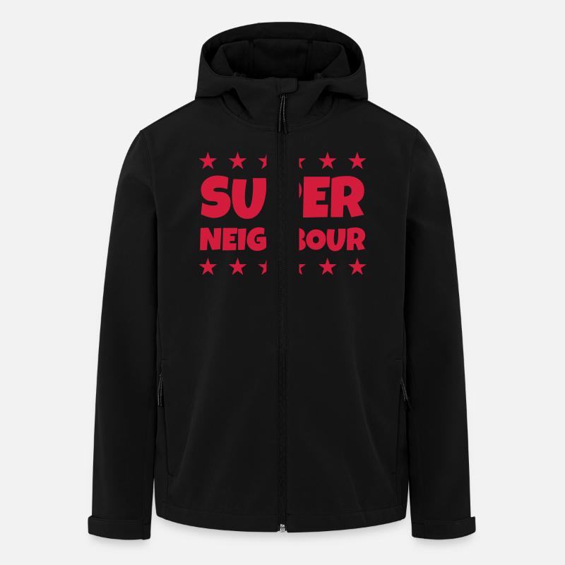 Nachbar / Nachbarschaft / Nachbarin / Haus - Recycelte Männer Softshell-Jacke von Stanley/Stella - Schwarz