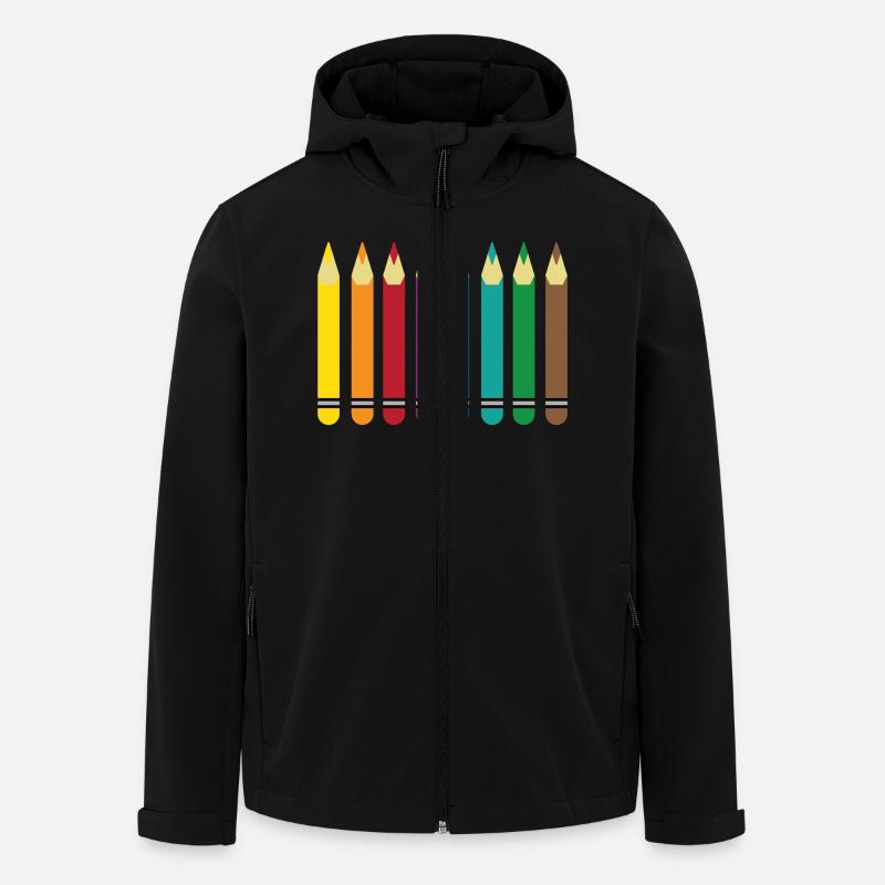 crayons de couleur - Veste softshell homme en polyester recyclé Stanley/Stella - noir