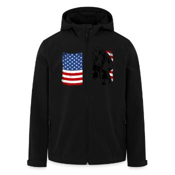 Bracco Italiano America Flag Dogs Wilsigns - Men’s Recycled Softshell Jacket by Stanley/Stella - black - Front - AI Model Male 185 light (185cm)