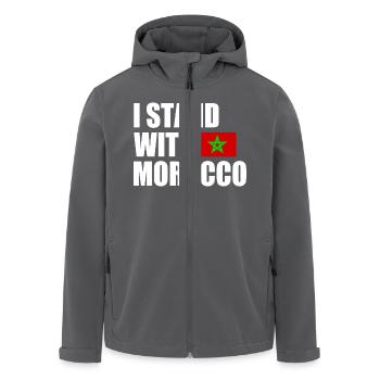 I stand with morocco maroc - Veste softshell homme en polyester recyclé Stanley/Stella - noir - Devant - AI Model Male 185 light (185cm)