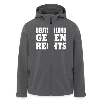 Deutschland gegen rechts - Recycelte Männer Softshell-Jacke von Stanley/Stella - Schwarz - Vorne - AI Model Male 185 light (185cm)