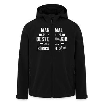 Bürosessel dreht sich - Büro Humor office - Recycelte Männer Softshell-Jacke von Stanley/Stella - Schwarz - Vorne - AI Model Male 185 light (185cm)