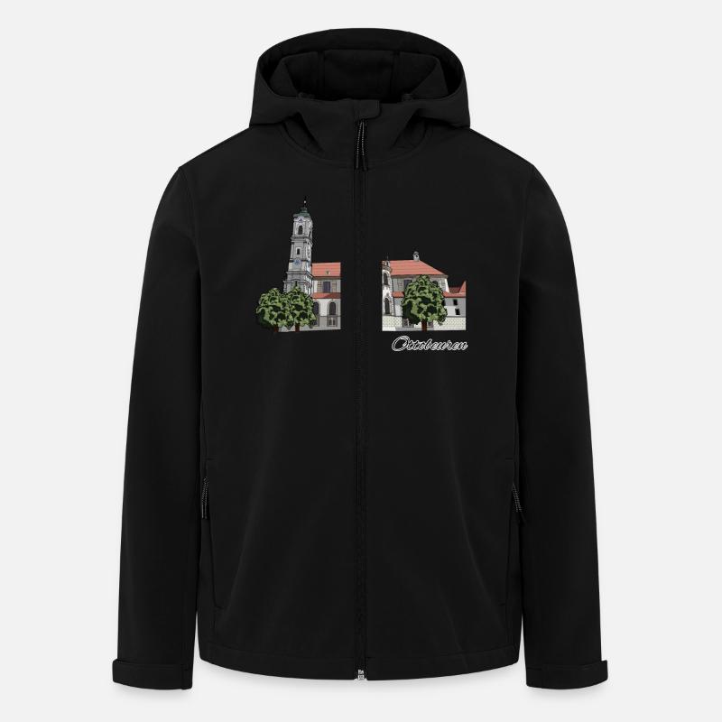 Abbaye bénédictine // Ottobeuren // Illustration - Veste softshell homme en polyester recyclé Stanley/Stella - noir