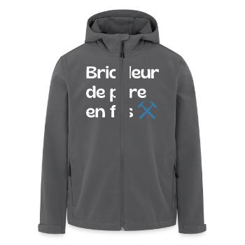 Bricoleur de père en fils - cadeau papa - Veste softshell homme en polyester recyclé Stanley/Stella - noir - Devant - AI Model Male 185 light (185cm)