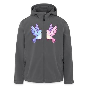 Taube Paar Liebe Vogel Peace Valentinstag - Recycelte Männer Softshell-Jacke von Stanley/Stella - Schwarz - Vorne - AI Model Male 185 light (185cm)