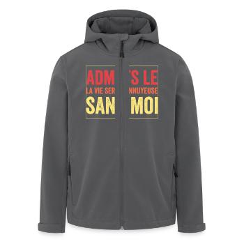 T-Shirt Zitat Humor Langweiliges Leben ohne mich - Recycelte Männer Softshell-Jacke von Stanley/Stella - Schwarz - Vorne - AI Model Male 185 light (185cm)