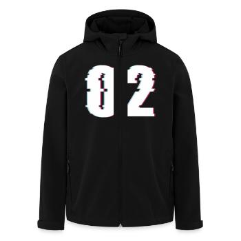 Zwei 2 Two 02 Zahl Effekt Verzerrt Nummer - Recycelte Männer Softshell-Jacke von Stanley/Stella - Schwarz - Vorne - AI Model Male 185 light (185cm)