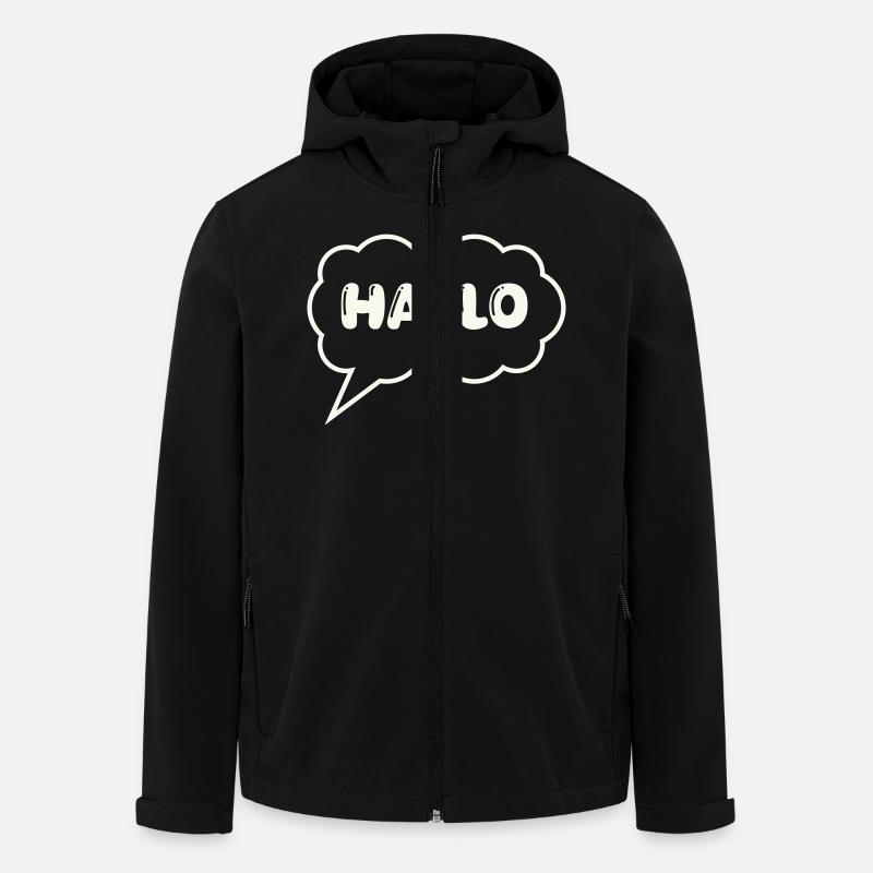 Bulle de dialogue Bonjour - Veste softshell homme en polyester recyclé Stanley/Stella - noir