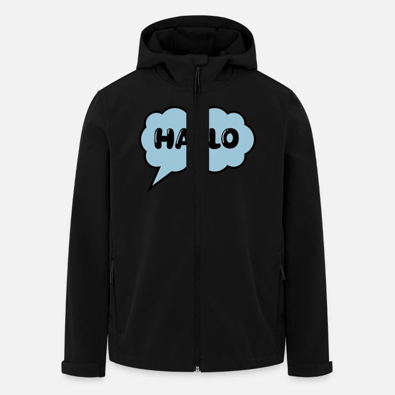 Bulle de dialogue Bonjour - Veste softshell homme en polyester recyclé Stanley/Stella - noir