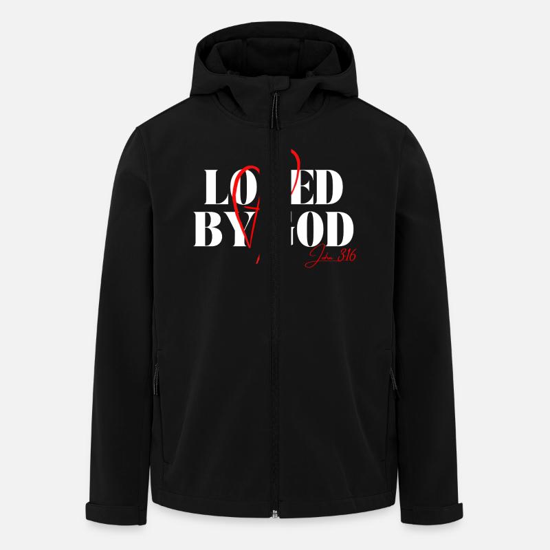 Loved by God – John 3:16 - Men’s Recycled Softshell Jacket by Stanley/Stella - black