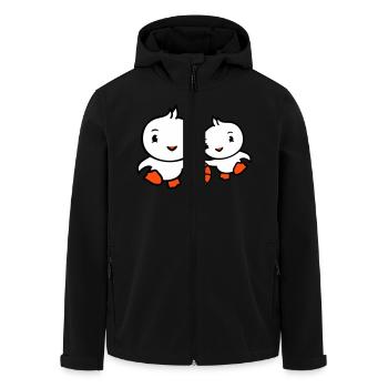 2 Birds Playing Basketball Together Fun Sports Cute - Men’s Recycled Softshell Jacket by Stanley/Stella - black - Front - AI Model Male 185 light (185cm)